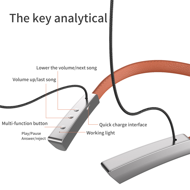 Bộ Tai Nghe Bluetooth Không Dây Có Dây Đeo Cổ Tiện Dụng Kèm Phụ Kiện