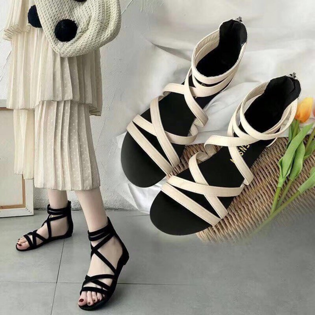SANDAL NỮ DÂY CUỐN CAO CỔ H.AL223327 ĐẾ CAO 2 PHÂN