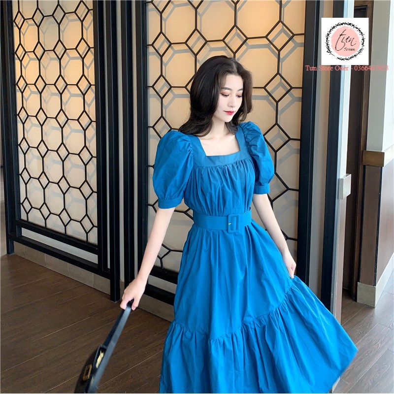 Đầm maxi cổ vuông ,dáng tay bồng👩‍❤️‍💋‍👩order👩‍❤️‍💋‍👩đầm dự tiệc,du lịch ,đi làm