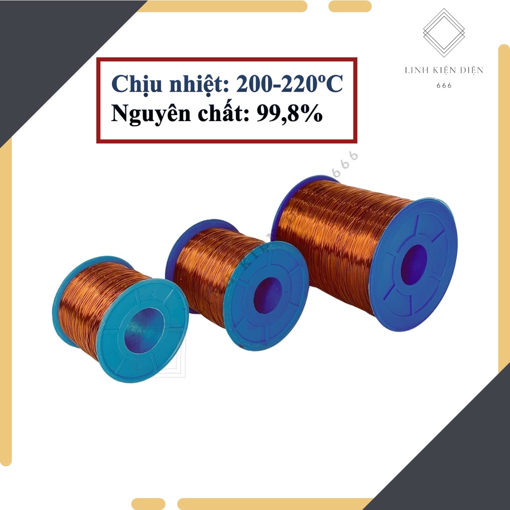 Dây Đồng Quấn Biến Áp (0.10 đến 2.00mm) 500 Gram Bọc Cách Điện Cuộn Dây Đồng Quấn Motor