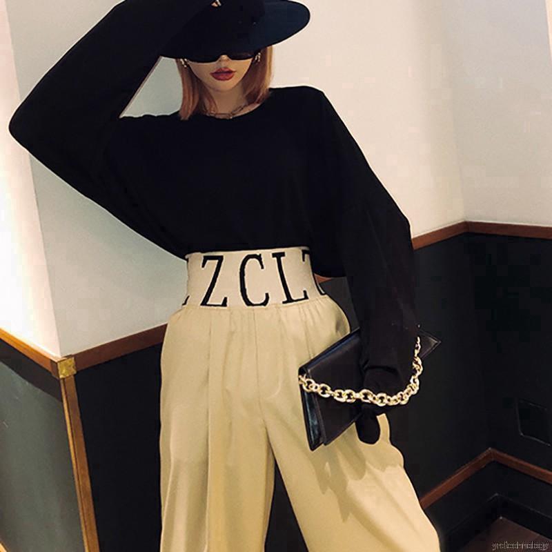 Quần ống rộng lưng thun cao màu trơn chất liệu co giãn thoải mái | BigBuy360 - bigbuy360.vn