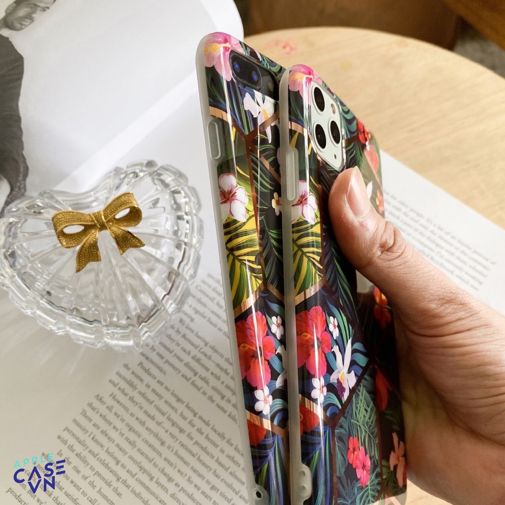 Ốp lưng Iphone hoa lá kẻ ô