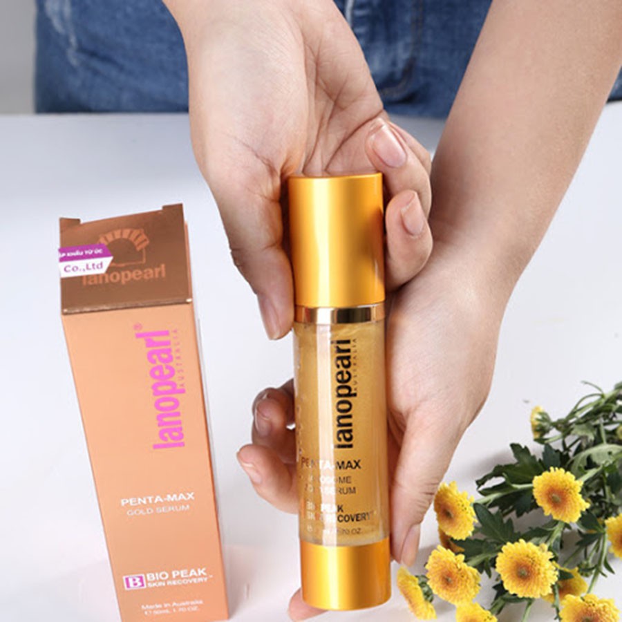 Serum chống nhăn nhau thai cừu và tinh chất vàng Lanopearl Penta Max Nanosome Gold Serum LB13 [Chính Hãng]