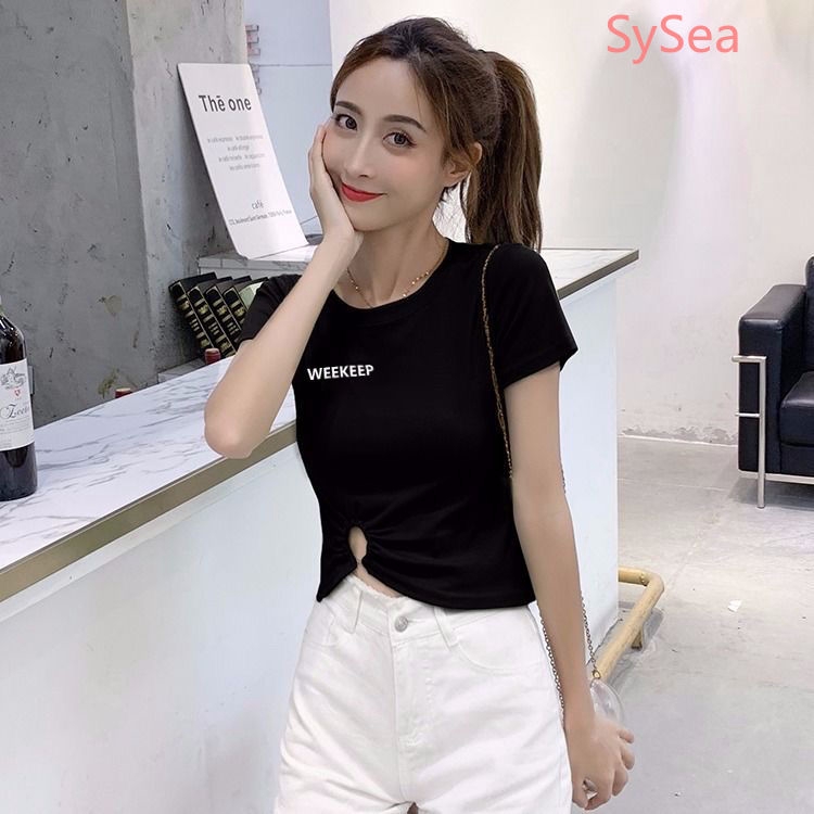 Áo Thun Cotton Ngắn Tay Thời Trang Hàn Quốc Cho Nữ