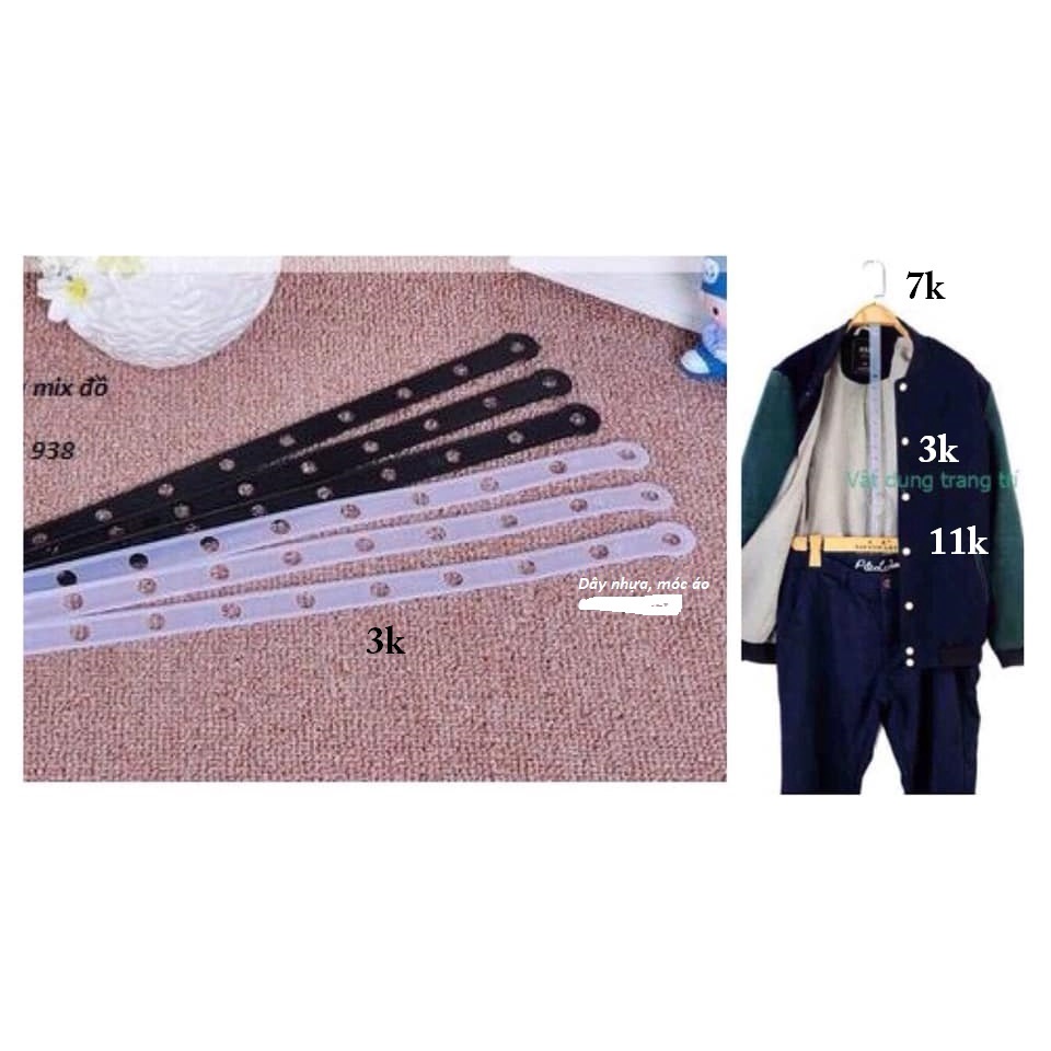 PVN45986 Dây nhựa mix treo đồ bộ,treo chân váy,treo áo kèm quần,bộ đồ đôi