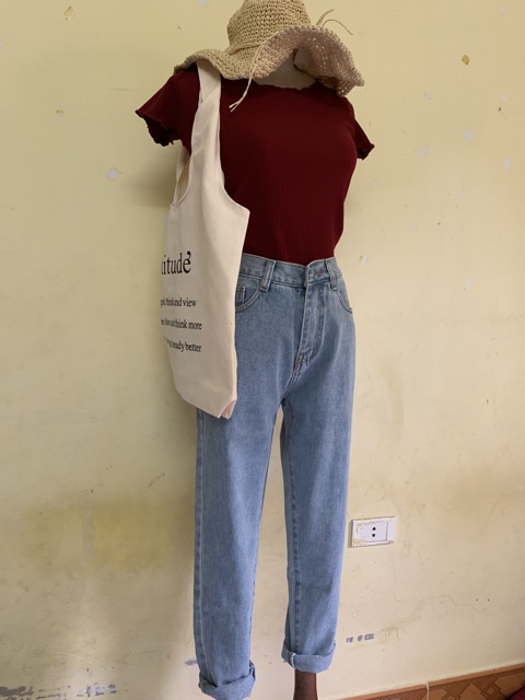 Quần baggy bò trơn tua gấu (có video) | BigBuy360 - bigbuy360.vn