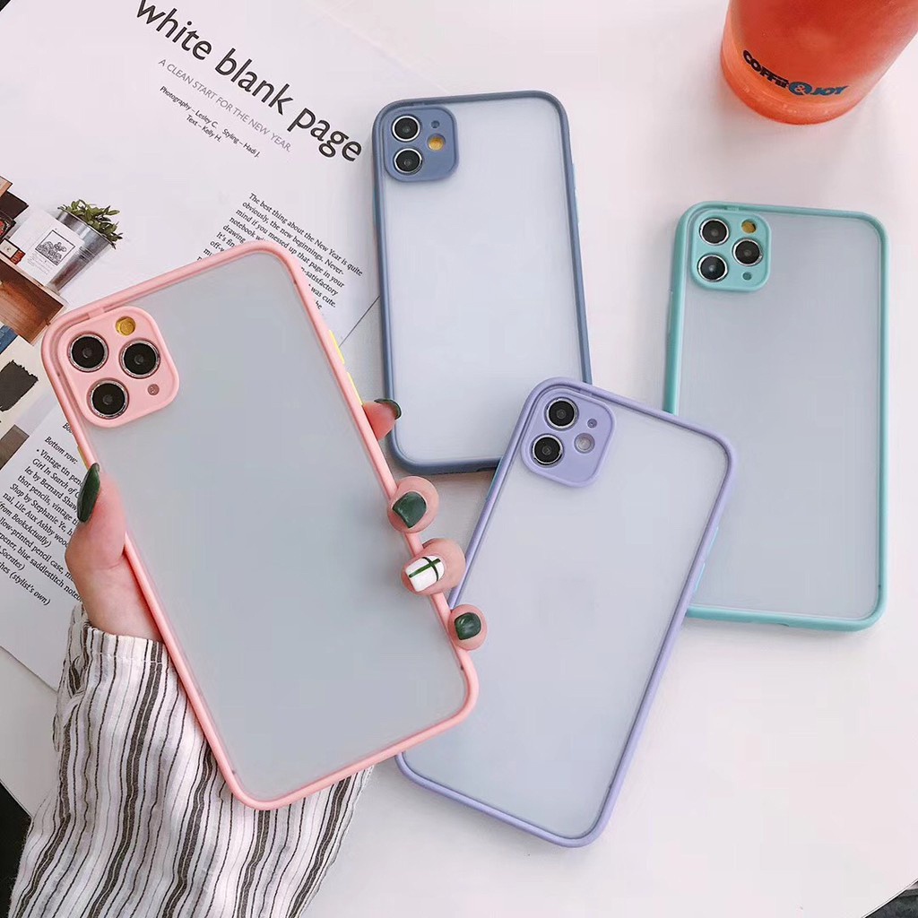 Ốp Iphone Basic camera Lưng Nhám Màu Candy sáng Hàn quốc Bảo Vệ Cam 6plus/6splus/7plus/8plus/x/xs/xsmax/11/11promax