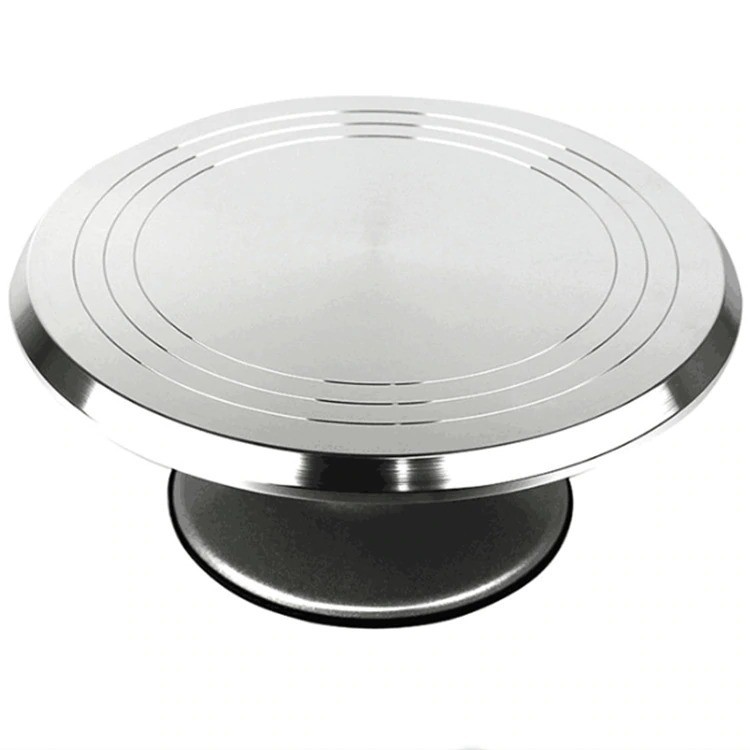 Bàn xoay Inox trang trí bánh kem, làm cây cảnh, trưng bày sản phẩm 25cm/31cm/37cm