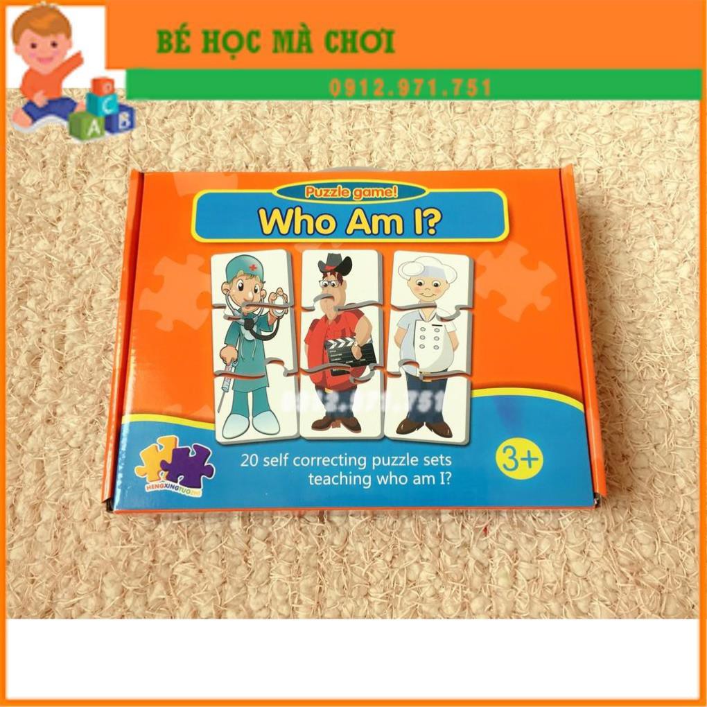 [GIẢM GIÁ SỐC] Tranh ghép hình 3 mảnh chủ đề nghề nghiệp - Puzzle game Who am i