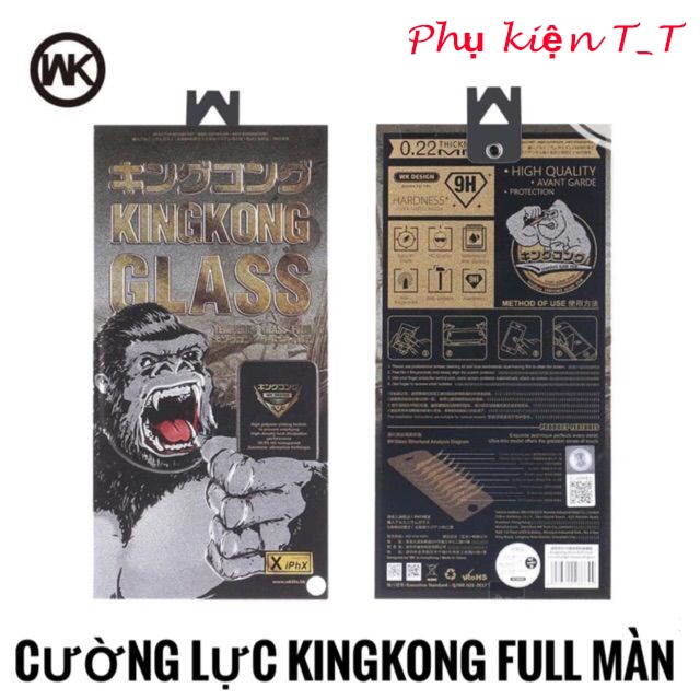 Kính Cường Lực KINGKONG Full Màn Cho Iphone hình từ Iphone 7 đến Iphone 12 Pro Max - Chính Hãng