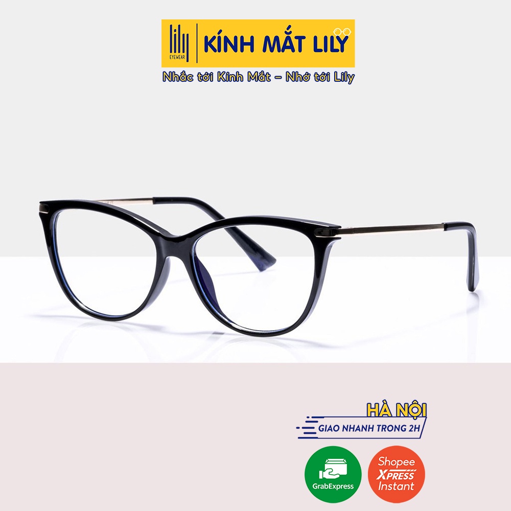 Gọng kính cận Lilyeyewear mắt mèo kim loại thời trang nữ, hợp với nhiều khuôn mặt 8875