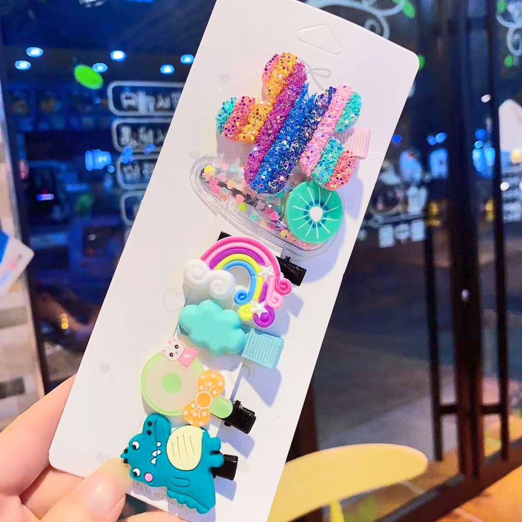 Phụ kiện tóc nhiều họa tiết hoạt họa tùy chọn phong cách Hàn Quốc cho bé