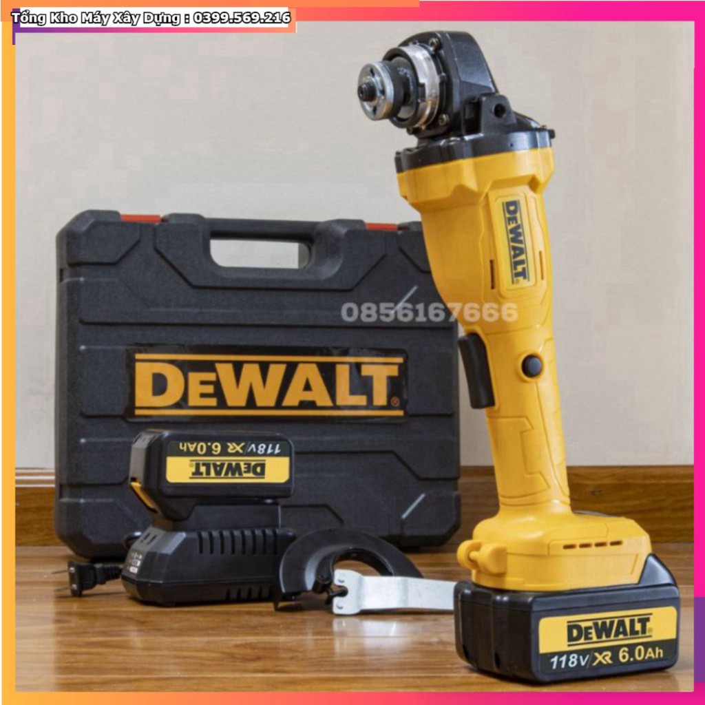 HOT ƯU ĐÃI BẢO HÀNH 12 THÁNG  Máy mài pin DEWALT 118V 2 PIN không chổi than, Lõi Đồng - Máy mài Góc, Máy Cắ