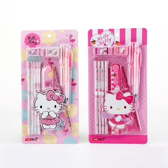 Bộ Dụng Cụ Học Tập Hình Hello Kitty Xinh Xắn Cho Bé