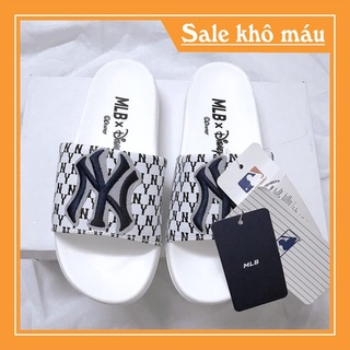 Dép Quai Ngang MLB NY White, Dép Thời Trang Unisex Nam Nữ MLB NY White