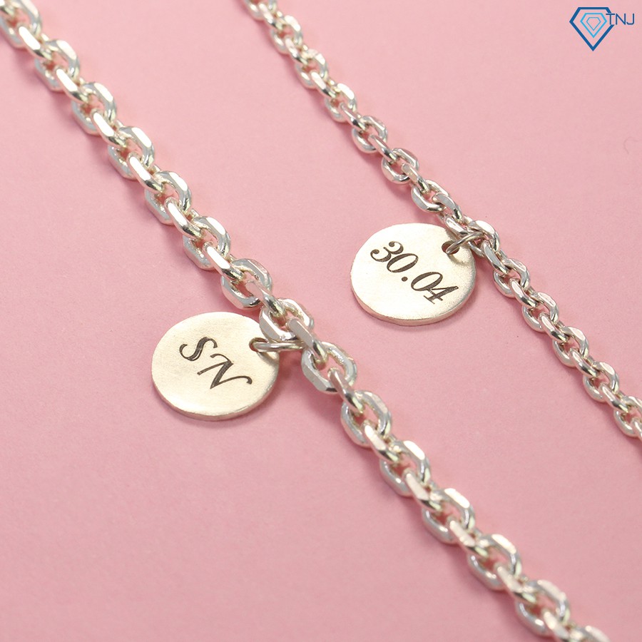 Vòng tay đôi nam nữ bạc khắc tên LTD0018 Trang Sức TNJ