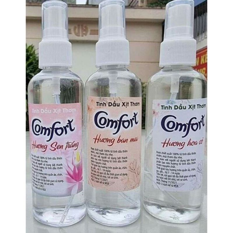 Tinh dầu, Xịt thơm quần áo Comfort 100ml khử mùi hôi, ẩm mốc