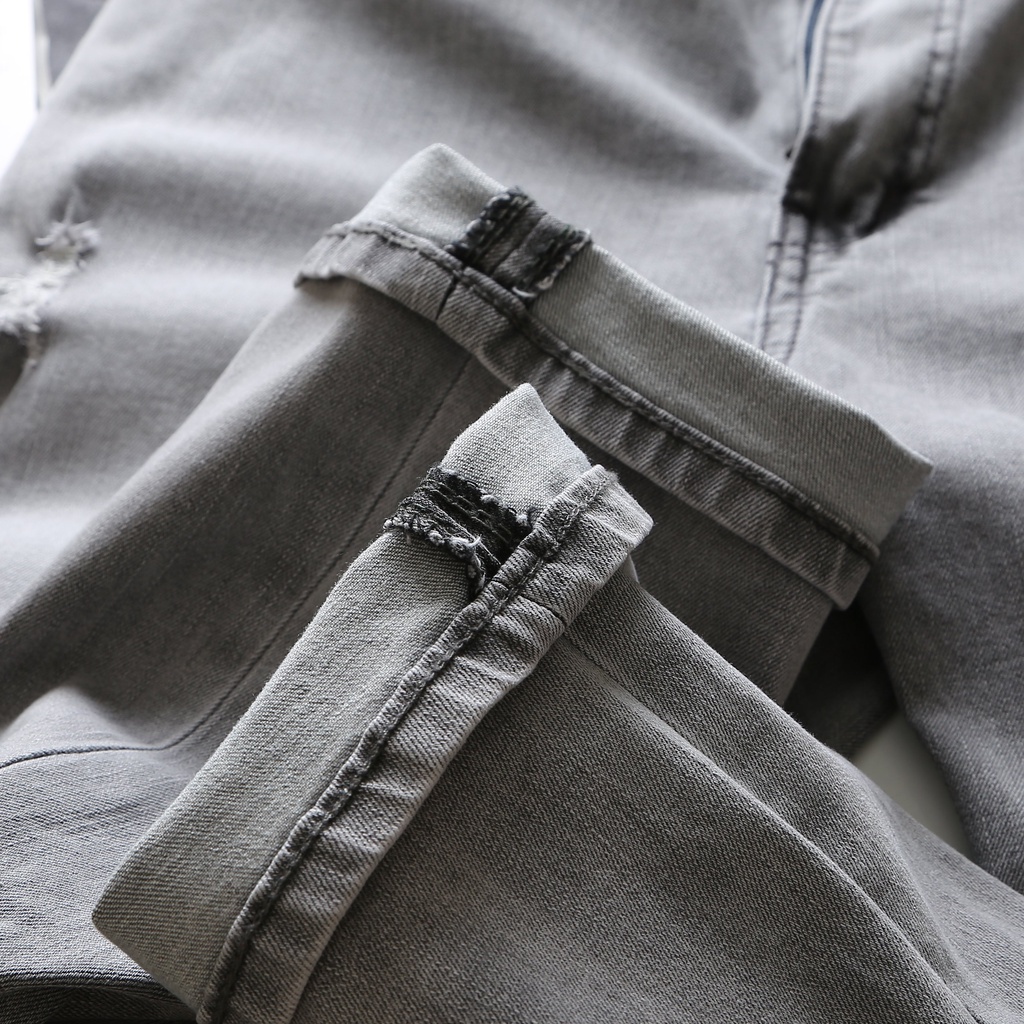 BIGSIZE - Quần jean dài nam sang trọng thiết kế cao cấp màu xám form bigsizemen 80-130kg