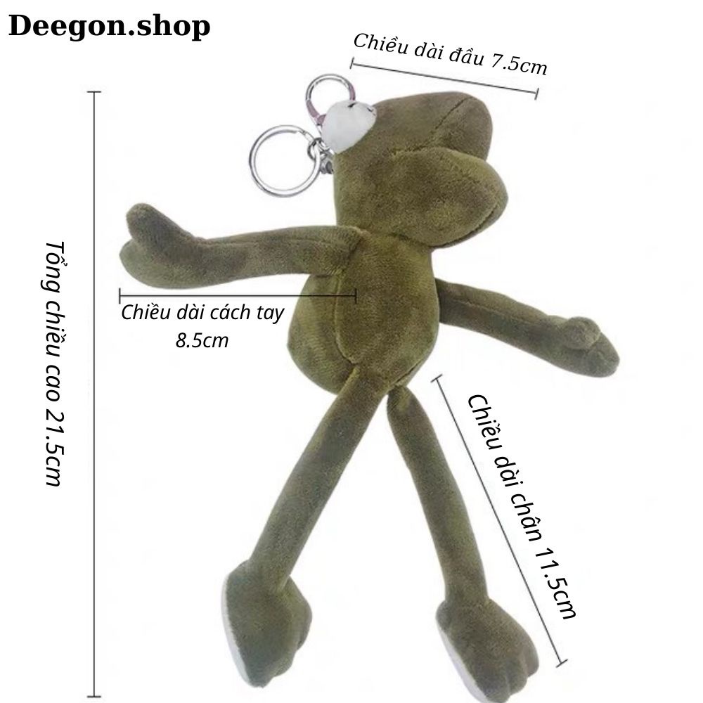Móc khóa cute,móc khóa hình con ếch chân dài siêu ngộ nghĩnh treo balo,túi xách,treo chìa khóa,hai màu hồng và màu xanh
