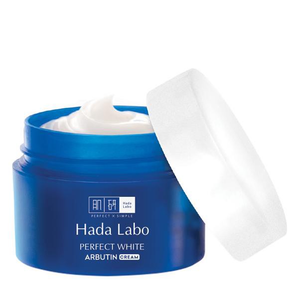 Kem dưỡng trắng mượt vượt trội Hada Labo Perfect White Arbutin Cream - xanh 50g