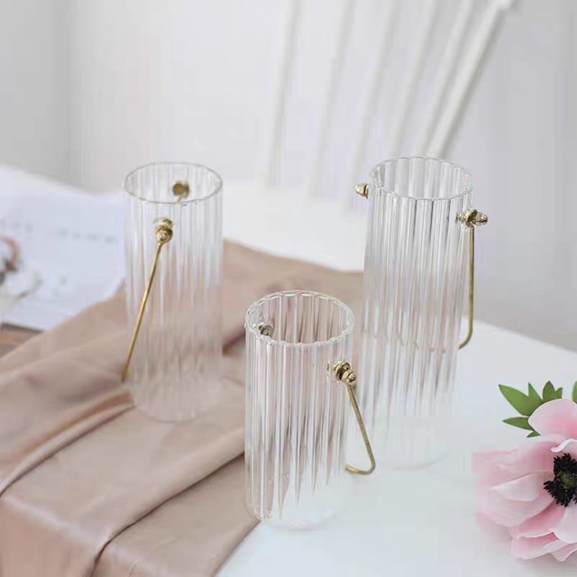 Lọ hoa dài quai sắt cắm hoa trang trí phong cách Hàn Quốc - Décor nhà Sò