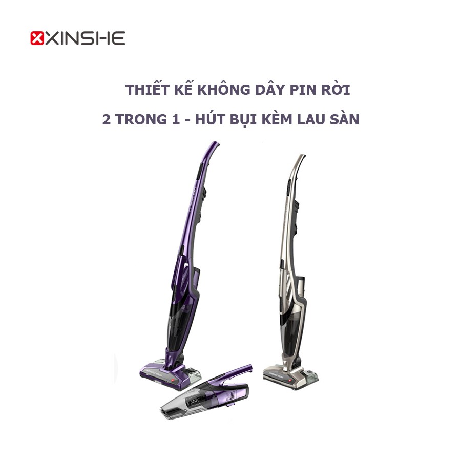 Máy hút bụi không dây, lau nhà XINSHE L3 (Công nghệ tự ngắt điện khi sạc đầy pin)