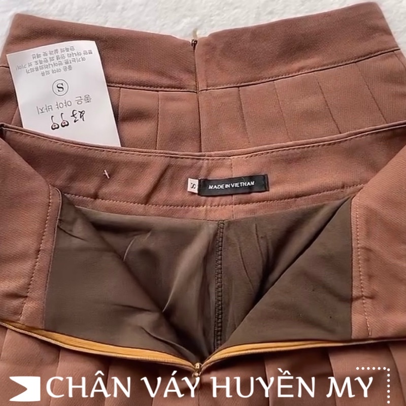 Chân váy xếp ly tennis màu nâu HUYENMY chất vải tuyết mưa cao cấp | BigBuy360 - bigbuy360.vn