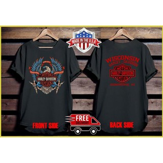 SALE- Áo thun in họa tiết Harley Davidson B S Eagle ở 2 mặt bản giới hạn dành cho bạn nam mặc khi chơi thể thao