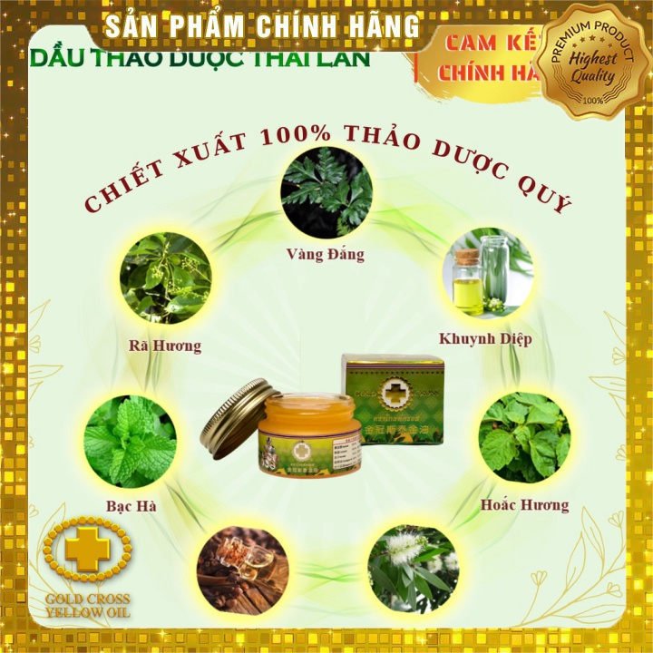 Dầu thảo dược THẬP TỰ VÀNG Thái Lan DẠNG CÙ LÀ 25cc [ ĐAU NHỨC XƯƠNG KHỚP ] [Chính Hãng GOLD CROSS YELLOW OIL THAILAN