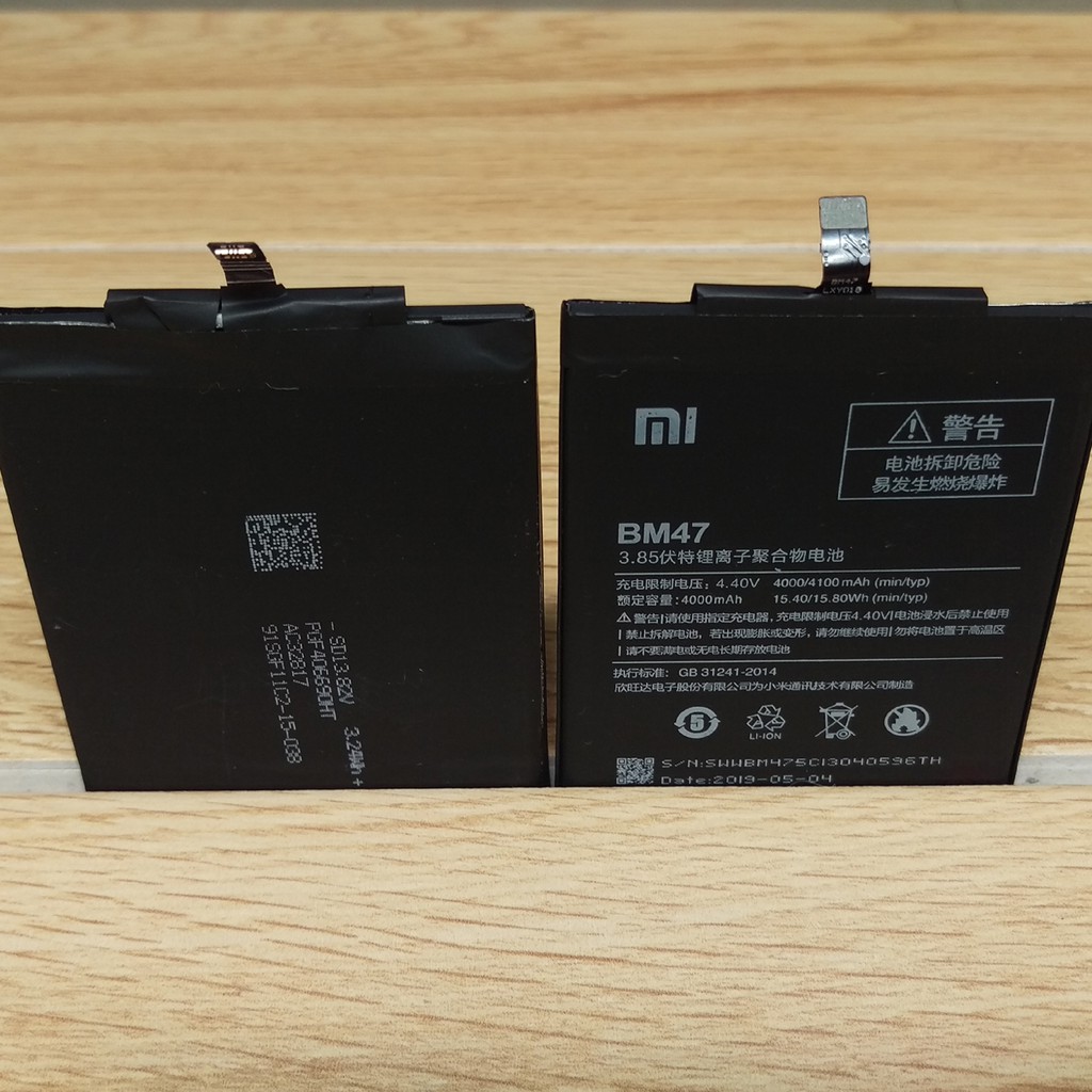 Pin Xiaomi Redmi 3 - BM47 - Pin Xiaomi Redmi 4x - BM47 -Luu y qui khach nen thao pin ra xem truoc khi mua de do bi nham