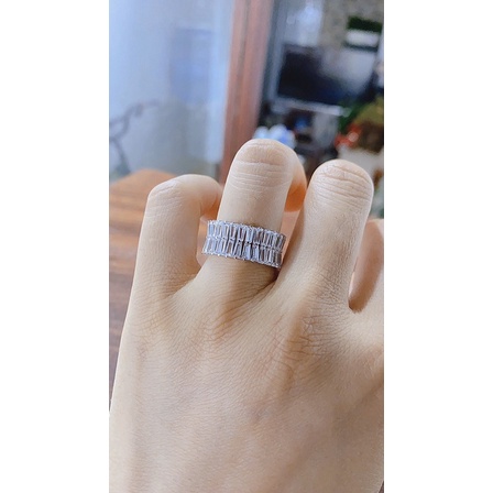 Nhẫn bạc nữ đá Paget xi bạch kim hàng cao cấp-Minh Tâm Jewelry