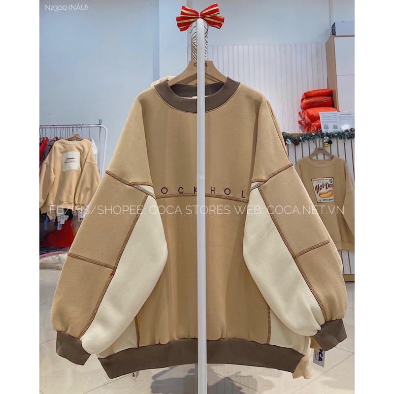 [N2300]🥑 Áo SWEATER nỉ pha thêu chỉ nổi STOCKHOLM (Có sẵn/ảnh thật) | BigBuy360 - bigbuy360.vn