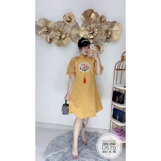 Bigsize Đầm trung hoa thêu logo D679