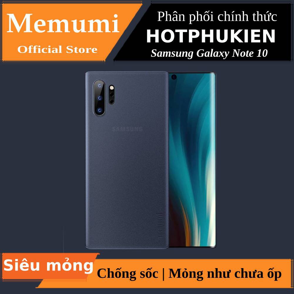 Ốp lưng chống sốc cho Samsung Galaxy Note 10 / Note 10 Plus siêu mỏng 0.3mm mặt lưng nhám chính hãng Memumi