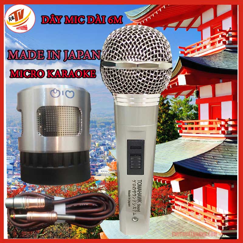 Micro có Dây Karaoke tomahawk nhật bản  Mẫu Mới, Chuyên Dùng Cho Ampli, Loa Kéo, Hát Nhẹ, êm, âm thanh hay - BH 12 Tháng