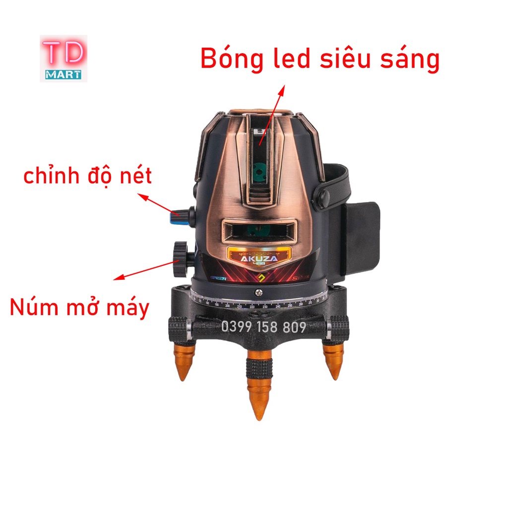 MÁY CÂN BẰNG LASER 5 TIA XANH AKUZA AK-488 SIÊU SÁNG