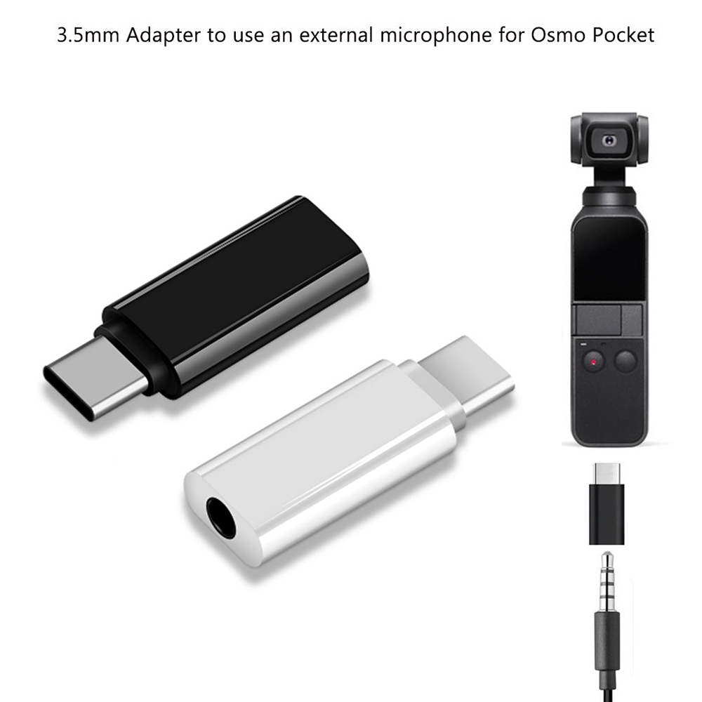 Type C USB C To 3.5mm Audio Adapter For External Microphone For Osmo Pocket [LONG]