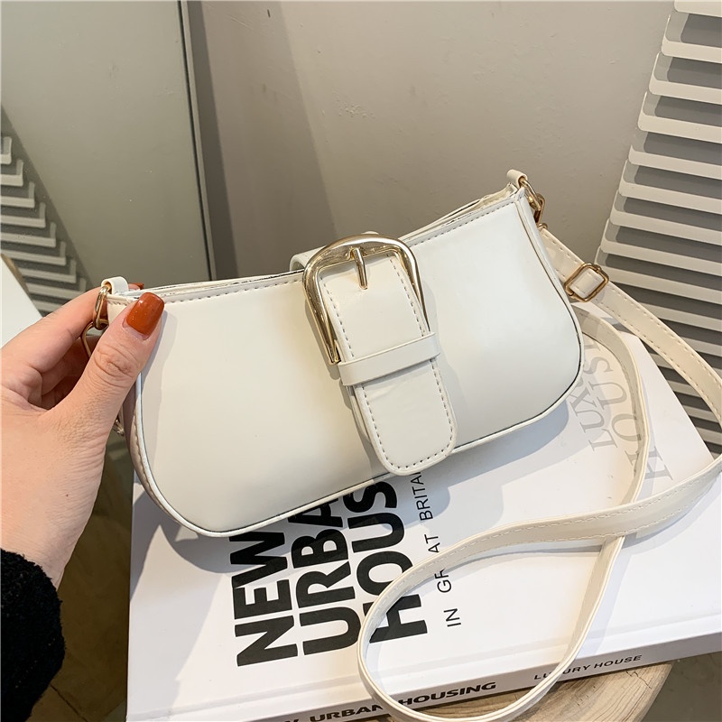 Túi Xách Nữ Trơn Cúc Bấm Phong Cách Hàn Quốc, Túi Đeo Chéo Nữ Thời Trang