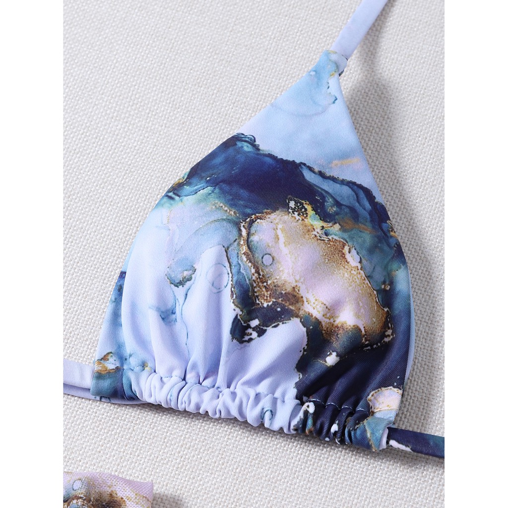 Set đồ bơi S.H.E.I.N 2 mảnh kèm khăn họa tiết vân đá co giãn | BigBuy360 - bigbuy360.vn