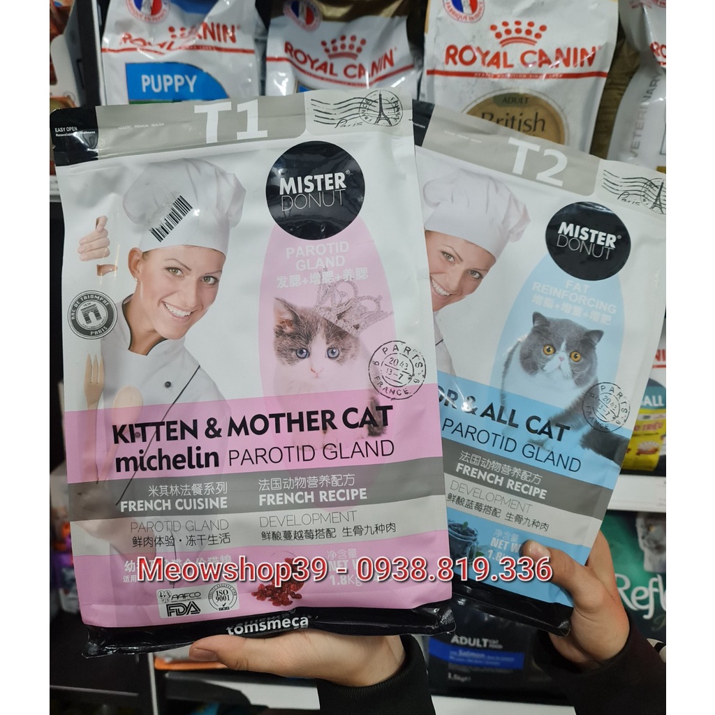 Thức ăn cho mèo Mister Donut - T Series - Mother & Baby Cat + Mèo Trưởng Thành - Minnie Petshop