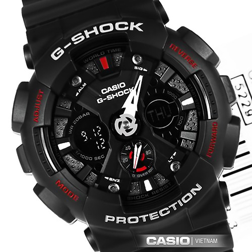 Đồng hồ G-Shock Casio Nam - Dây nhựa GA-120-1A - Hàng chính hãng