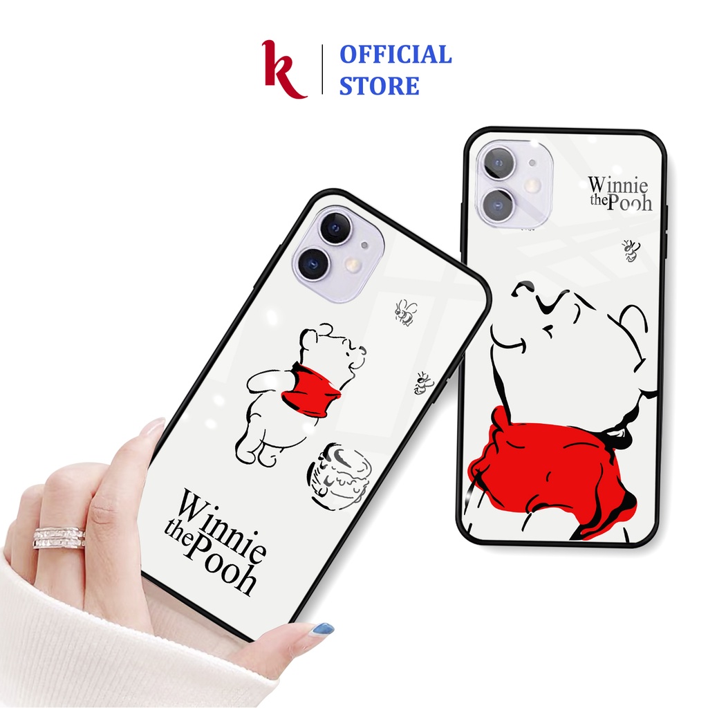 Ốp lưng iphone kính cặp đôi gấu mật case 14plus 14 pro max 13 12 promax 11 mini 6 6s 7 8 plus x xr xs Se