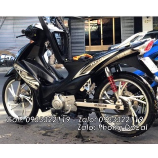 Tem suzuki axelo 125 đen phối vàng đồng