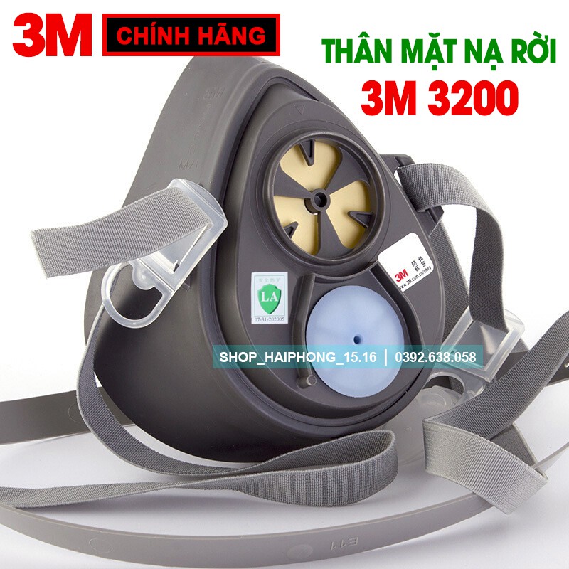 [CHÍNH HÃNG] Mặt Nạ Phòng Độc 3M 3200 + Phin Lọc 3M 3301CN + Bông Lọc 3M 3N11CN + Lắp giữ bông lọc 3M 385CN.