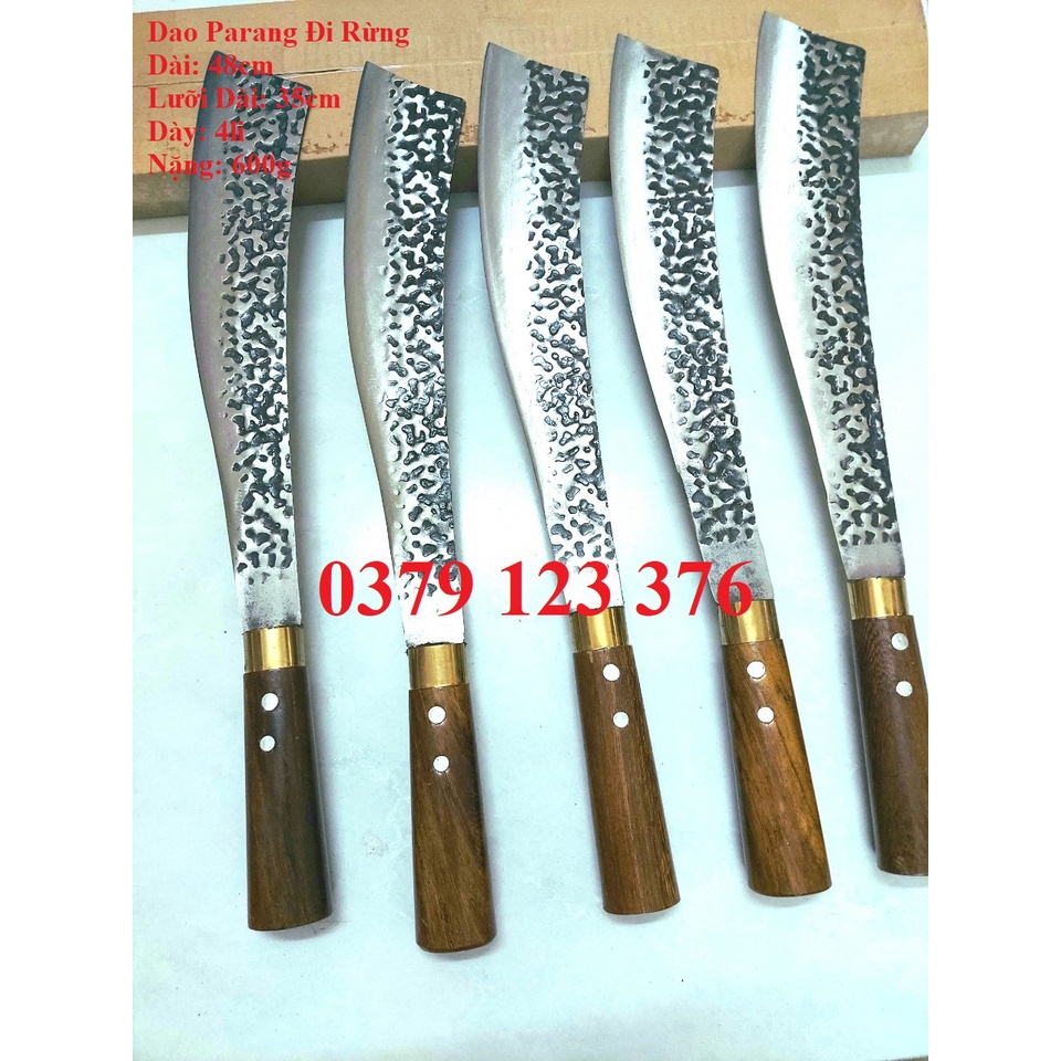 Dao Parang Chặt Cây Đi Rừng Rèn Từ Thép Nhíp Dập Vân 2 Mặt Cao Cấp