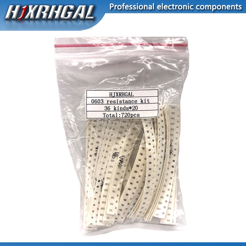 Bộ 720 mẫu điện trở SMD 0603 1ohm-10Mohm 1% DIY