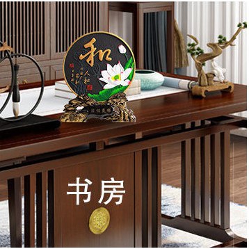 Tranh phong thủy để bàn, Đĩa trang trí than hoạt tính chữ Hán ĐẠI TRIỂN HOÀNH ĐỒ