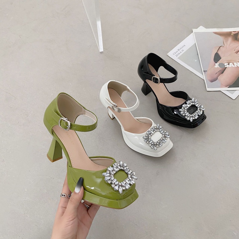 Giày Cao Gót Đính Đá Phong Cách Pháp Thời Trang Mùa Hè 2022 Dành Cho Nữ