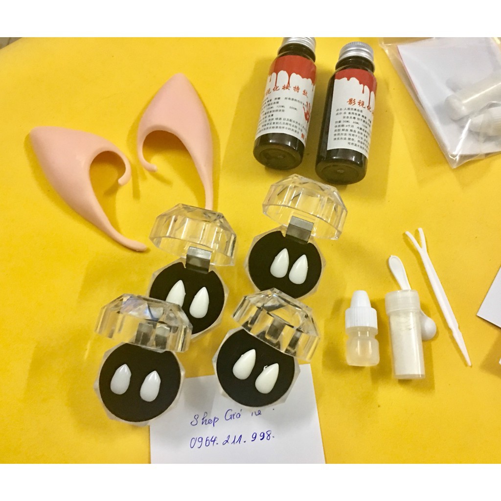 Răng khểnh răng nanh giả hoá trang cao cấp 11nn,13mm,15mm,17mm,19mm keo dán răng nanh răng khểnh giả