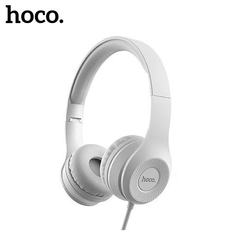 Tai nghe chụp tai có dây Hoco W21 jack 3.5mm bộ điều khiển có mic dài 1.2M hạn chế tiếng ồn, đeo êm tai